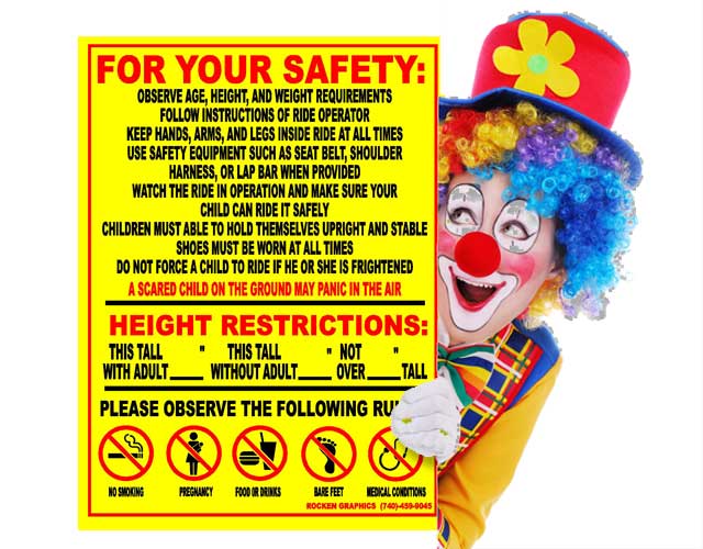 Amusement Ride Safety Sign